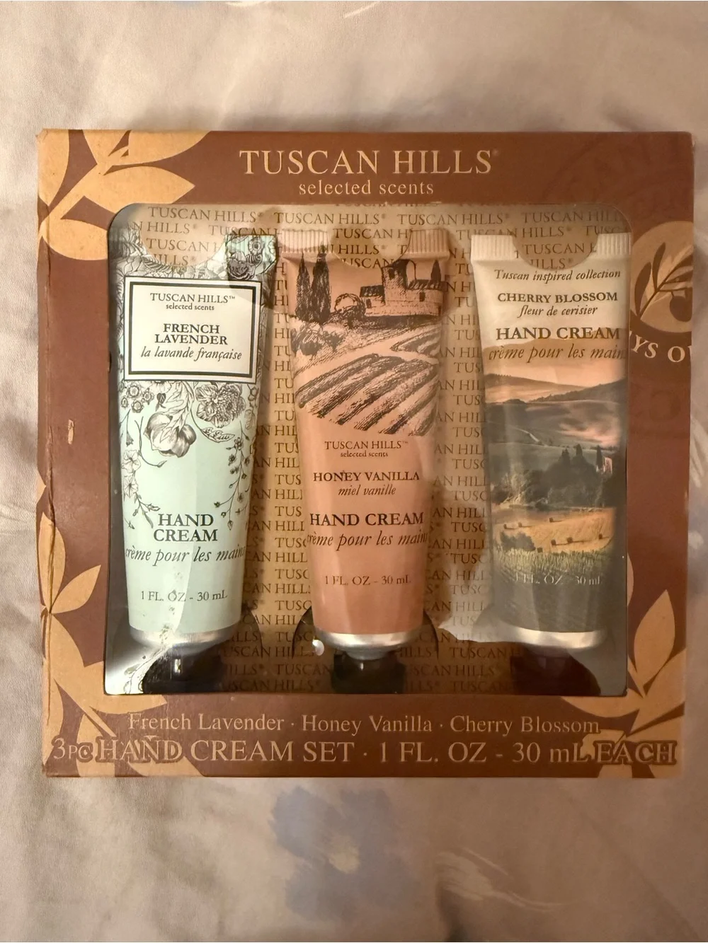 Tuscan Hills Selected Scents 3pc Travel Hand Cream Set 3 fl oz Lavender/Vanilla